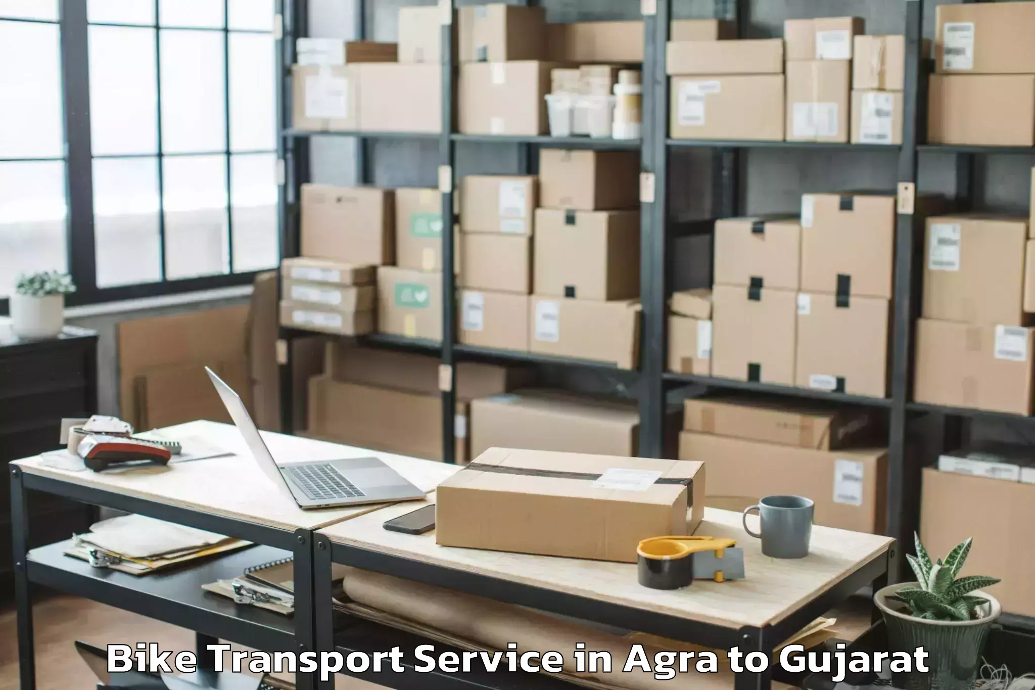 Discover Agra to Gujarat Vidyapith Ahmedabad Bike Transport